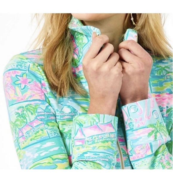 Lilly Pulitzer Jacket Full Zip honda Classic Multi Color Rare Women’s Size XXS - Picture 2 of 14